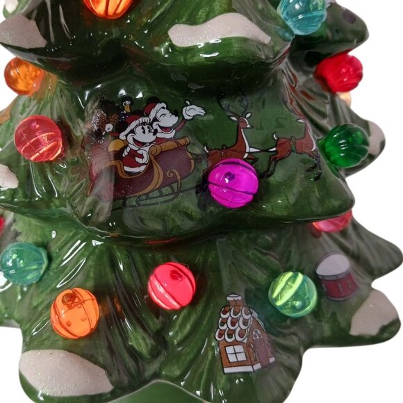 Disney Parks Ceramic Christmas Tree Figurine With Mickey & Friends Light-Up - Picture 3 of 12